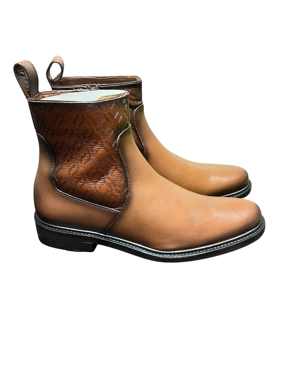 New Men's Franco Cuadra Honey Leather Chelsea Classic Pull-On Ankle Dress Boots